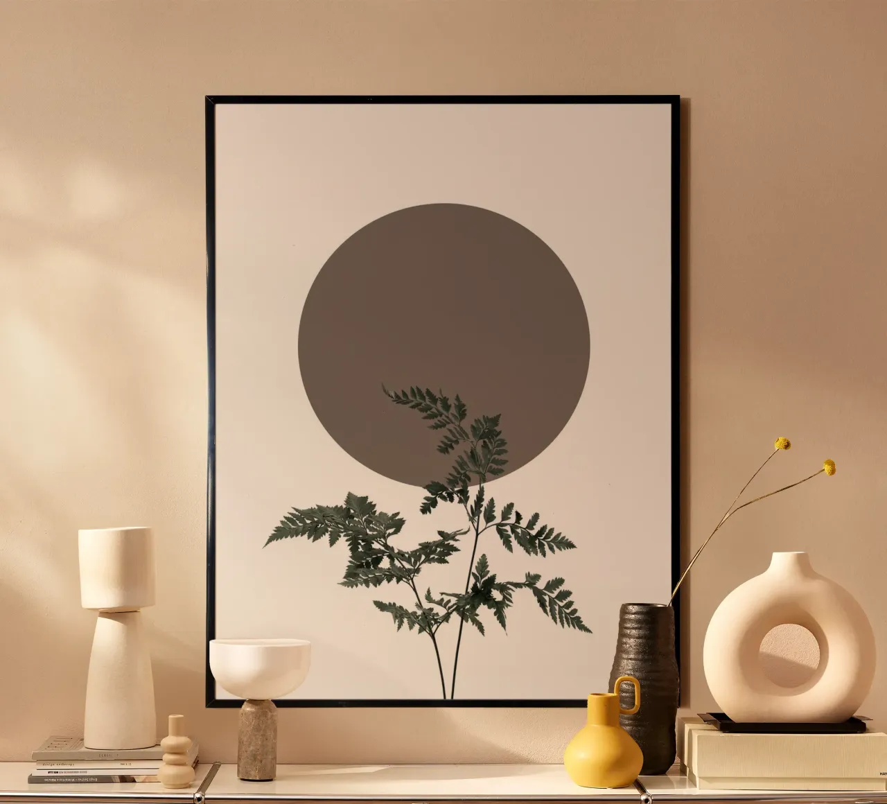 Japandi Botanik Eleganz poster con telaio in alluminio da Carinaprint