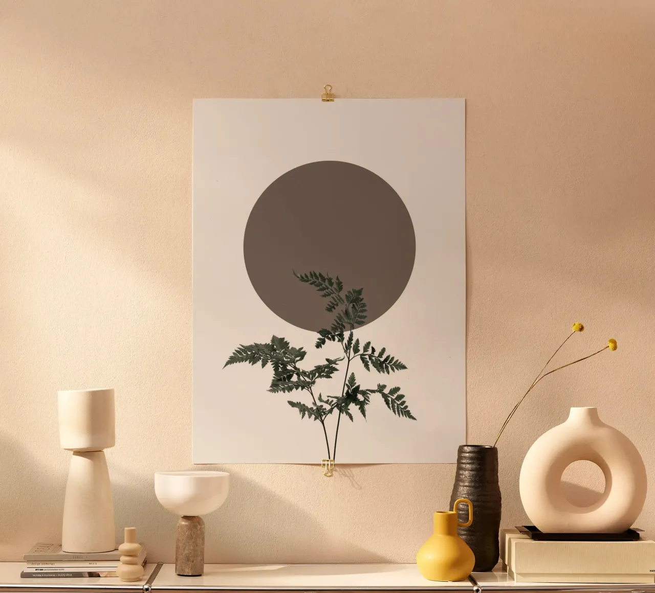 Japandi Botanik Eleganz poster con telaio in alluminio da Carinaprint