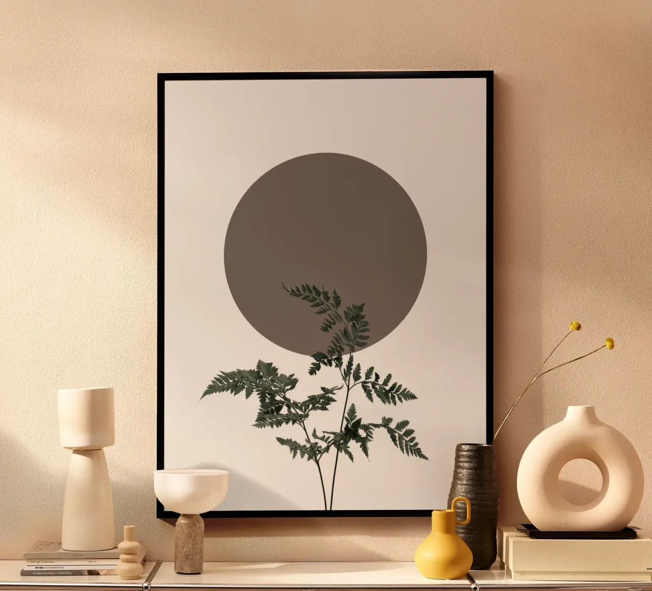 Japandi Botanik Eleganz poster con telaio in alluminio da Carinaprint