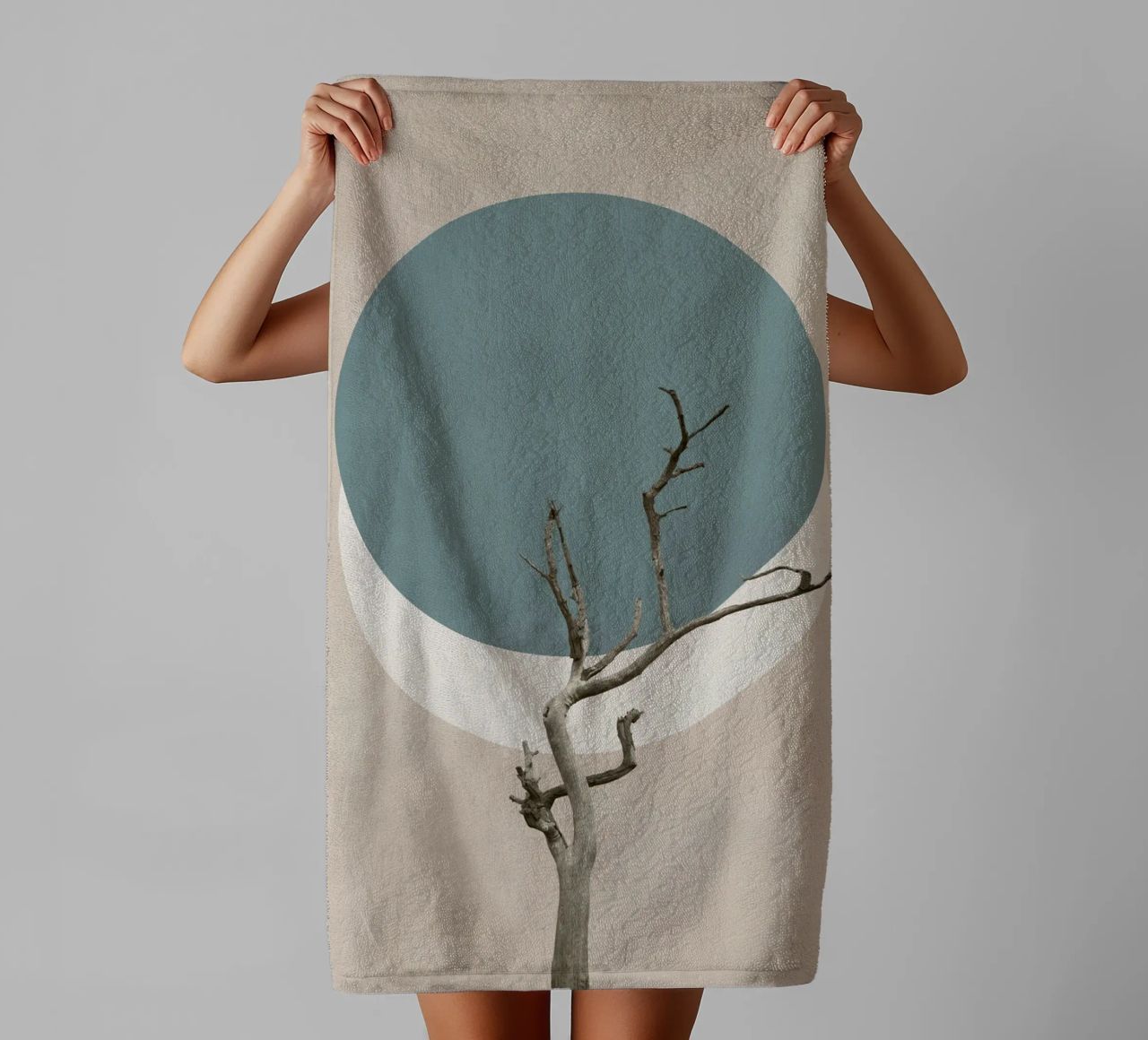 Nature in circles towel by Carinaprint