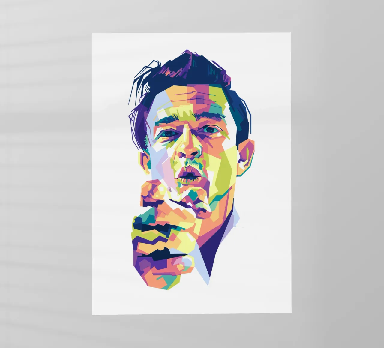 Johnny Cash in stile WPAP pellicola backlit da Alkahfsmart