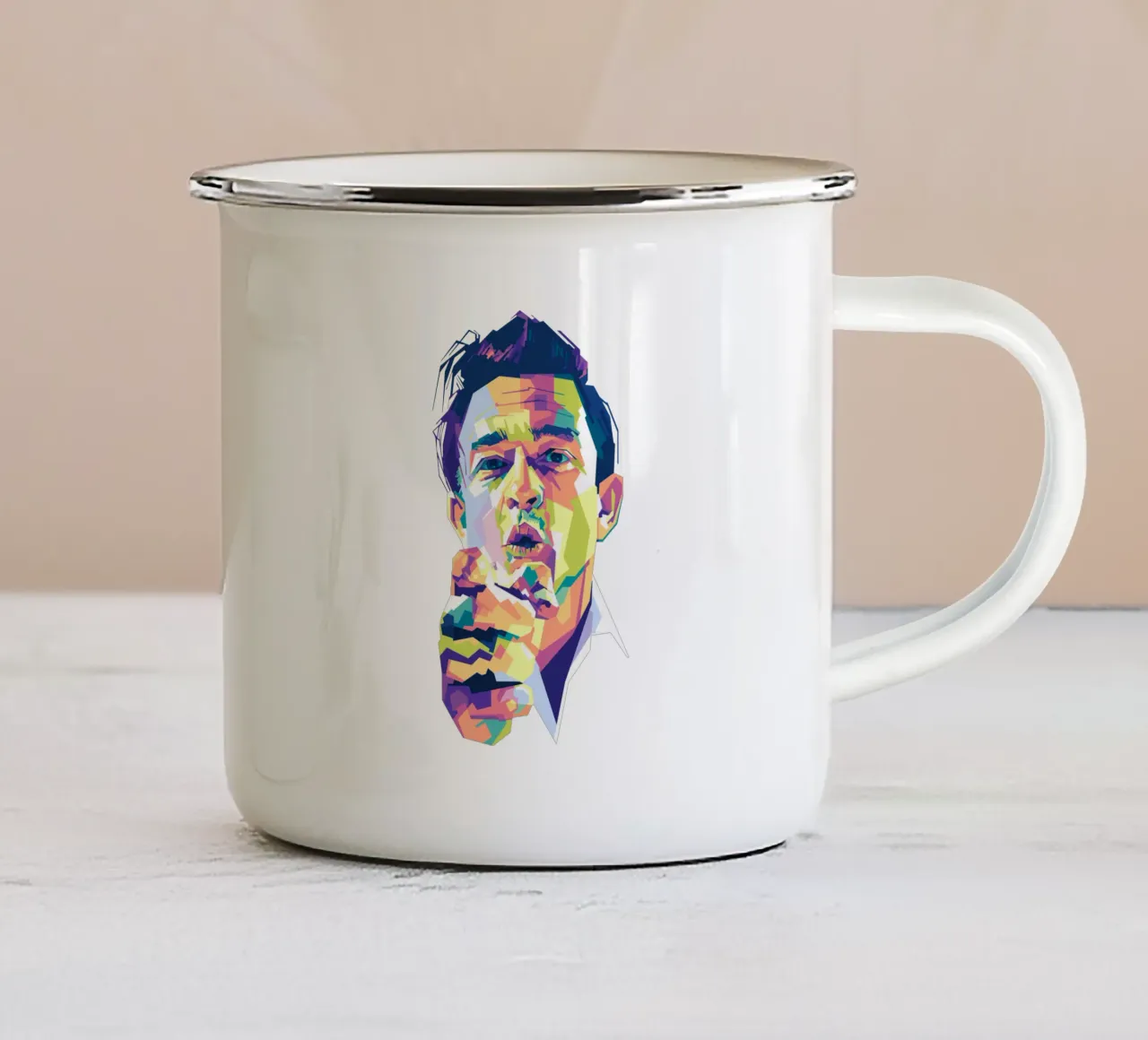 Johnny Cash in stile WPAP tazza in smalto da Alkahfsmart