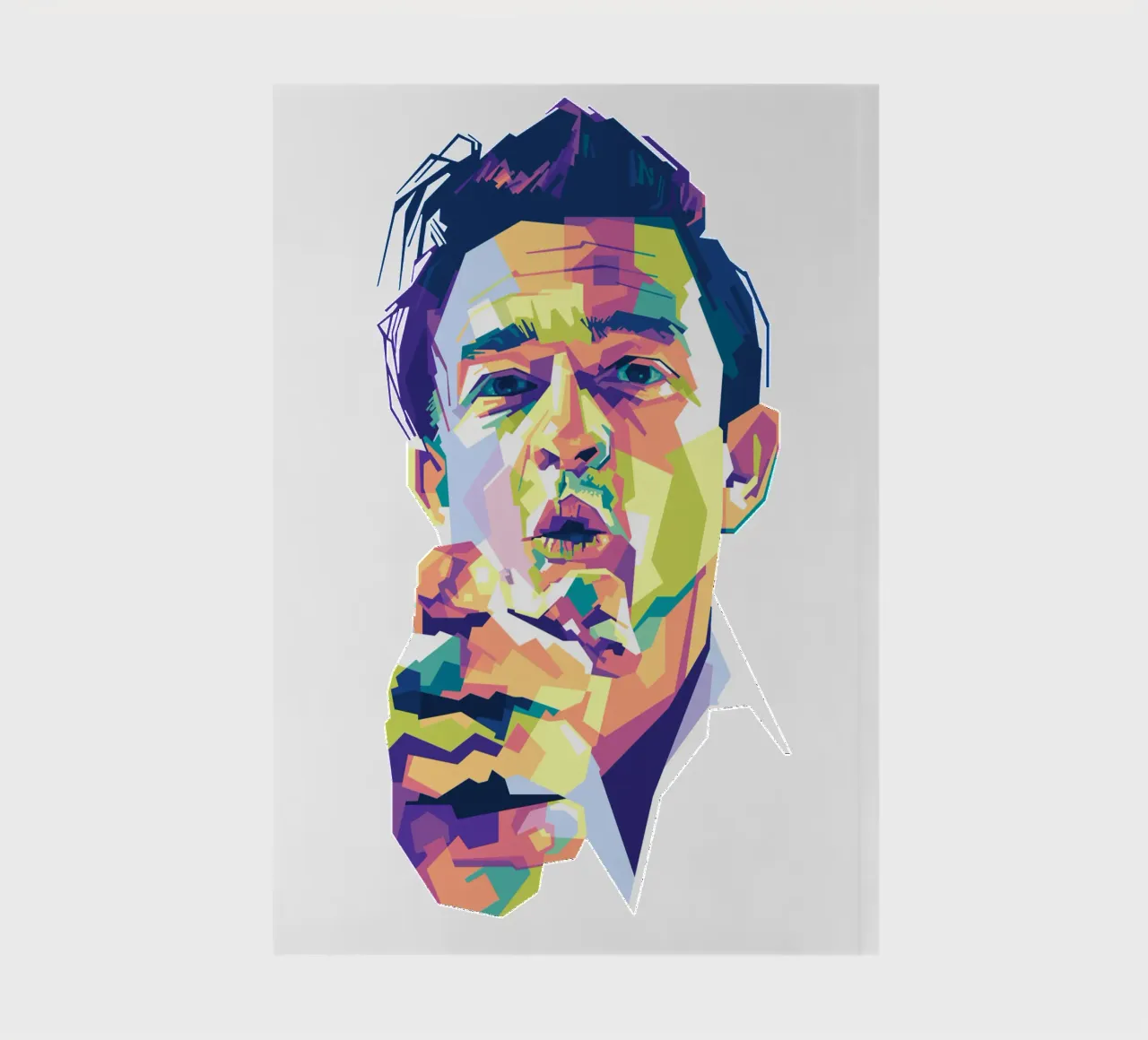 Johnny Cash in WPAP style notebook by Alkahfsmart