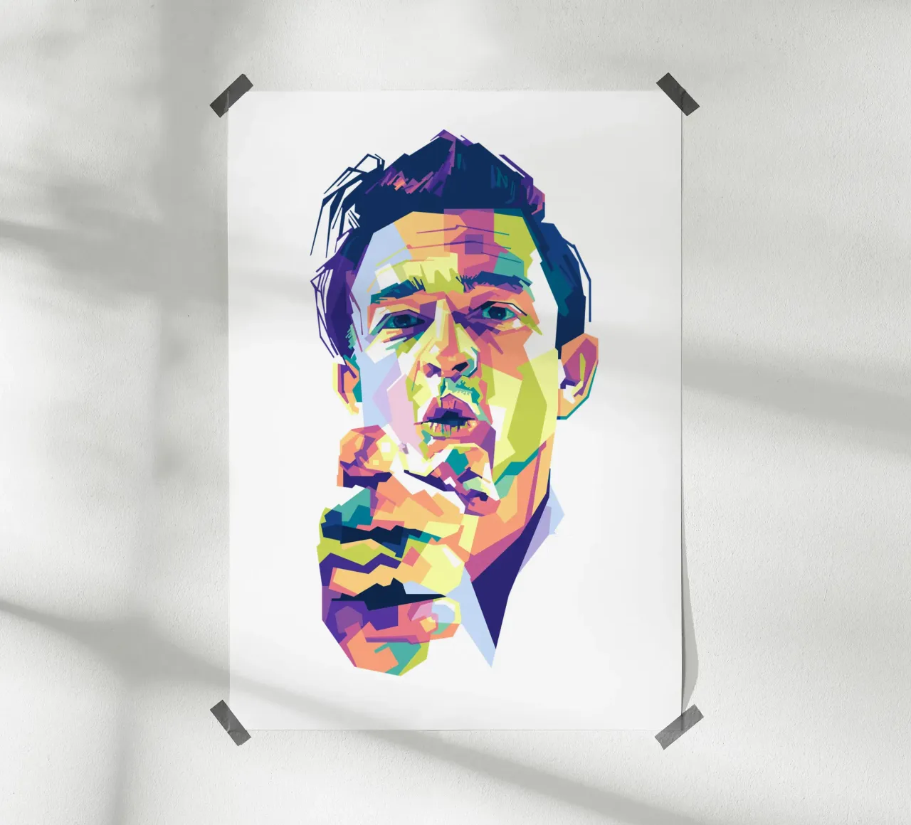 Johnny Cash in stile WPAP poster con telaio in plastica da Alkahfsmart