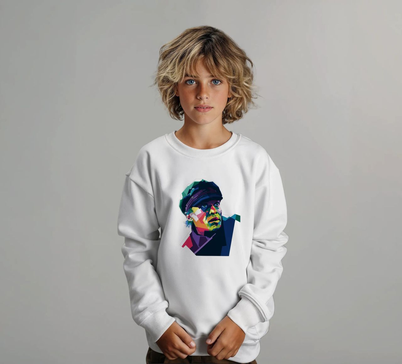Miles Davis in stile WPAP felpa bambino da Alkahfsmart