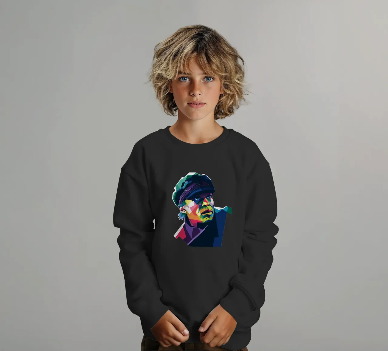 Miles Davis in stile WPAP felpa bambino da Alkahfsmart