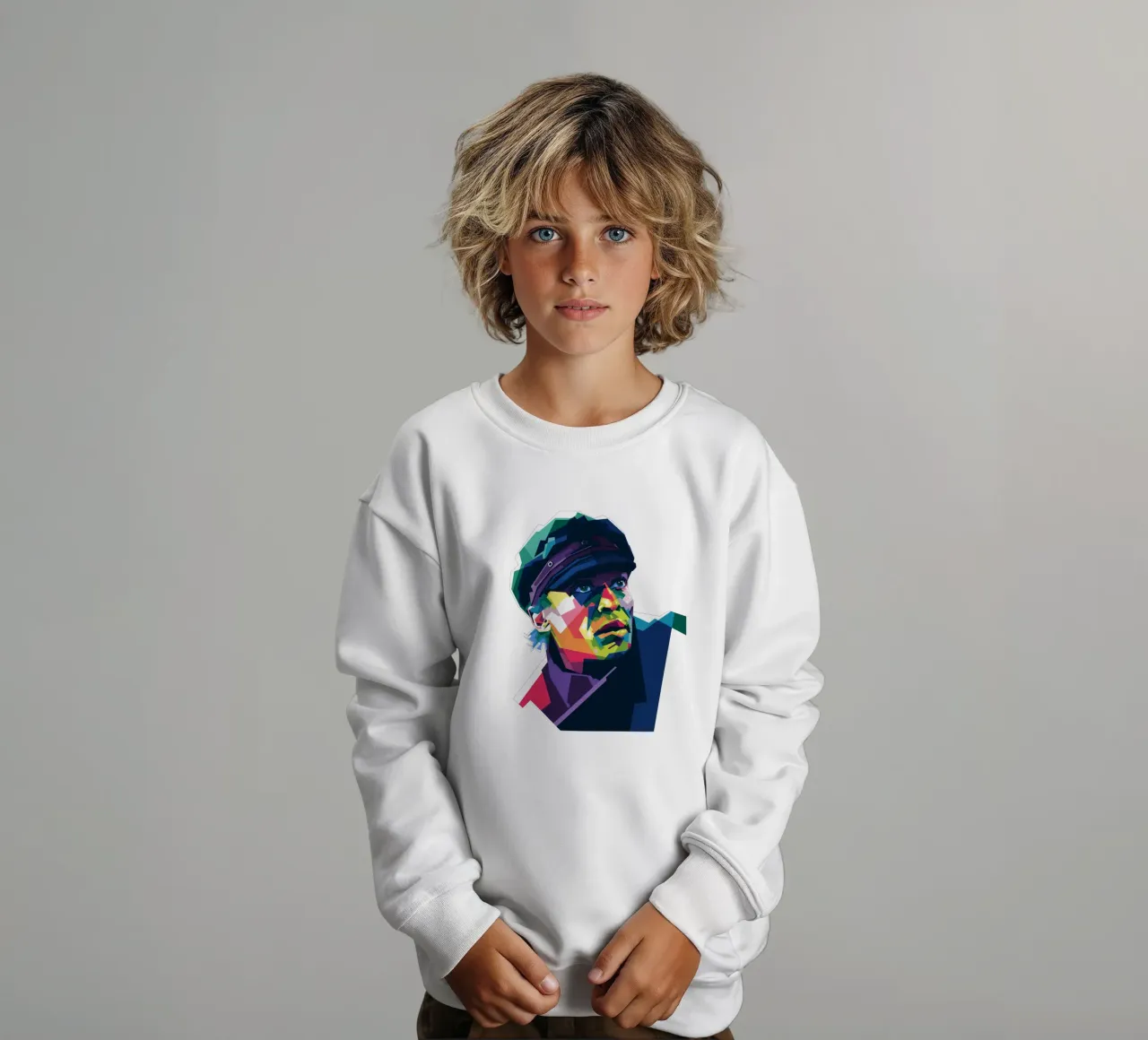 Miles Davis in stile WPAP felpa bambino da Alkahfsmart