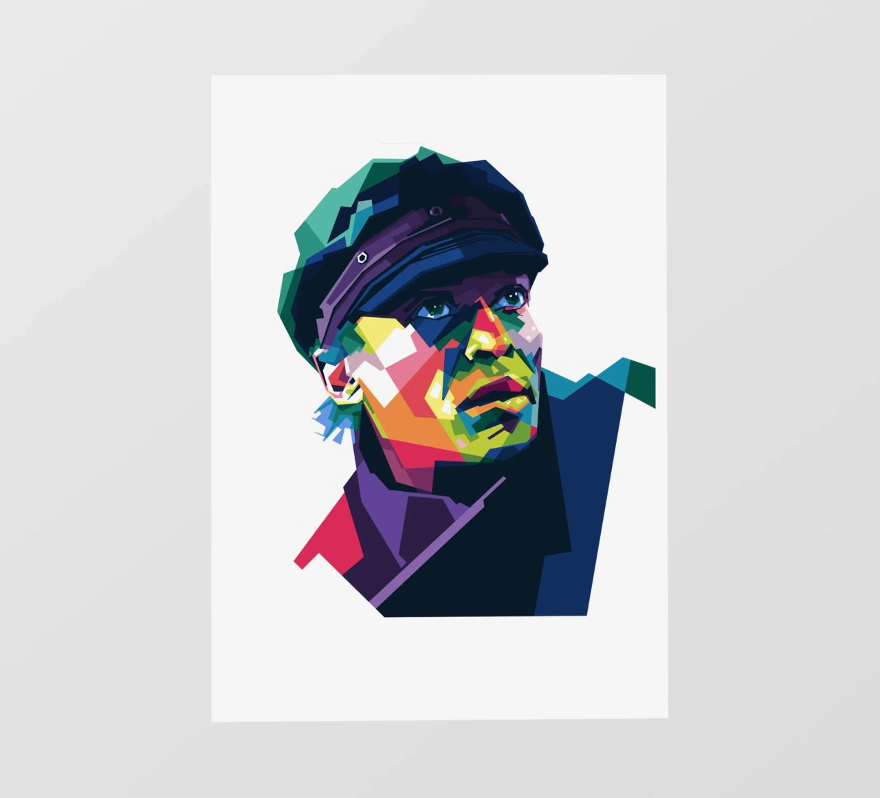 Miles Davis in stile WPAP pellicola backlit da Alkahfsmart