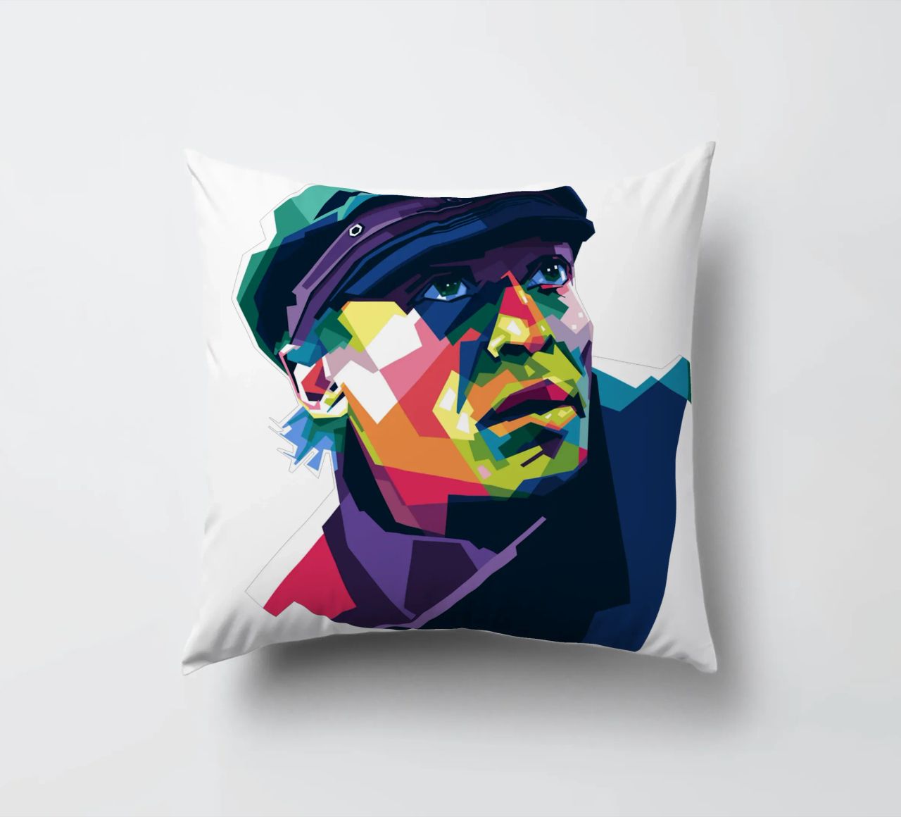 Miles Davis in stile WPAP cuscino da Alkahfsmart