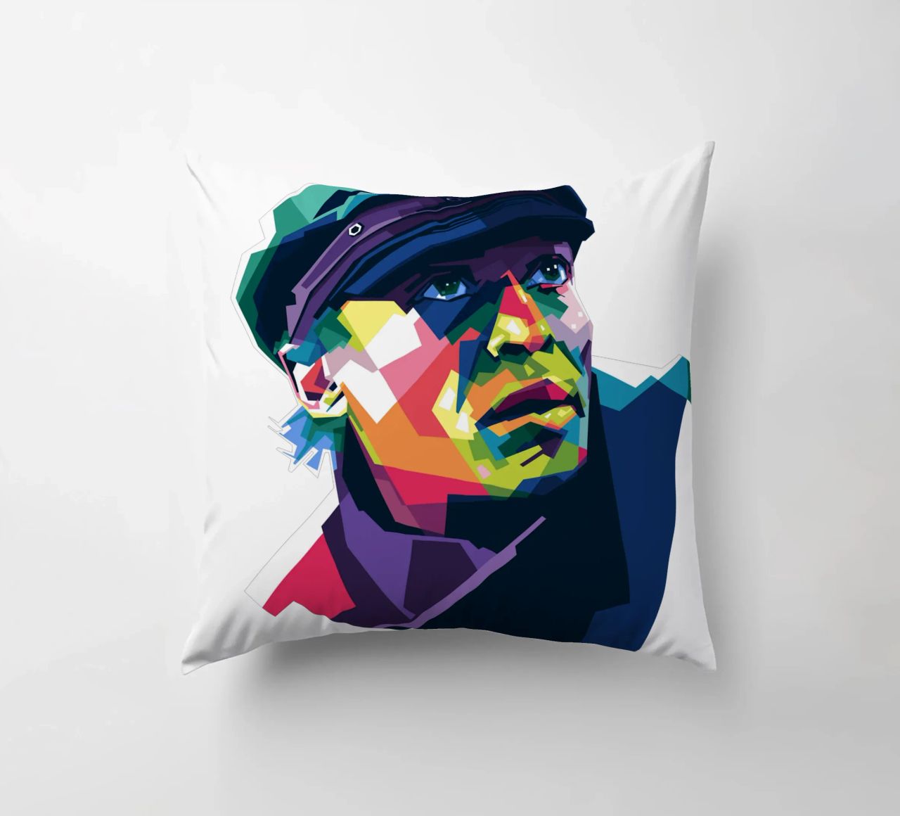 Miles Davis in stile WPAP cuscino da Alkahfsmart
