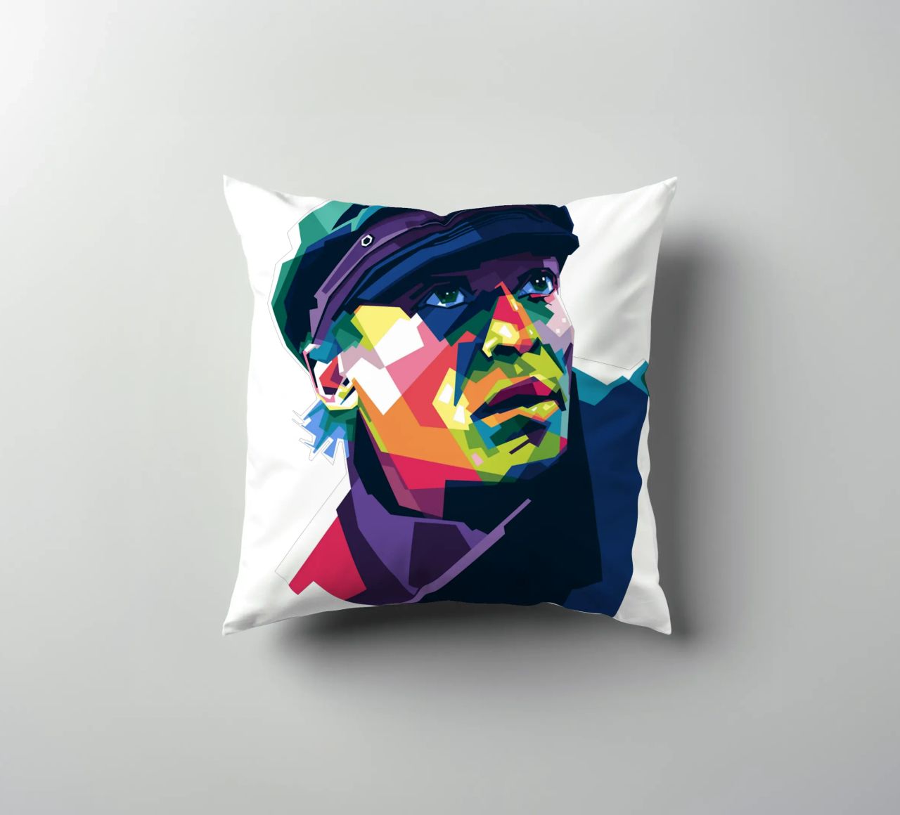 Miles Davis in stile WPAP cuscino da Alkahfsmart
