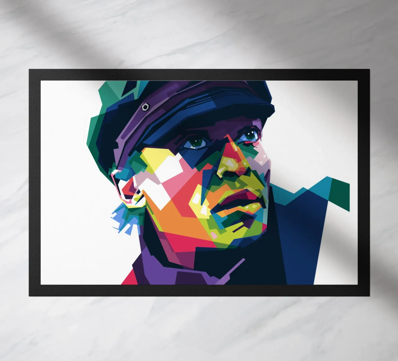 Miles Davis in WPAP-stijl deurmat van Alkahfsmart