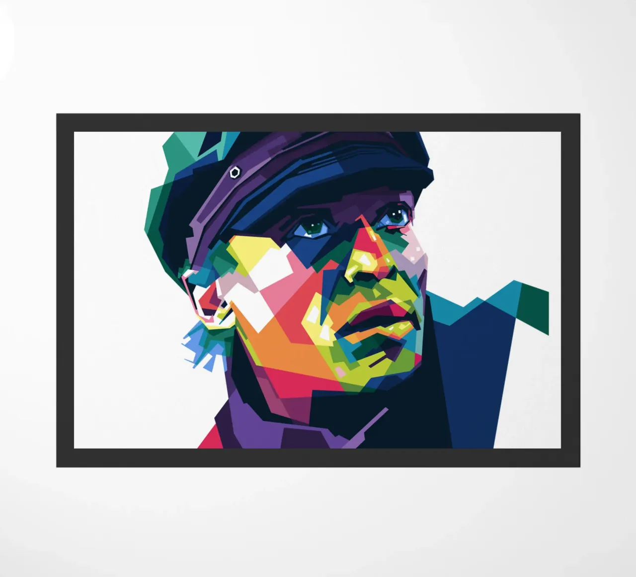 Miles Davis in WPAP-stijl deurmat van Alkahfsmart