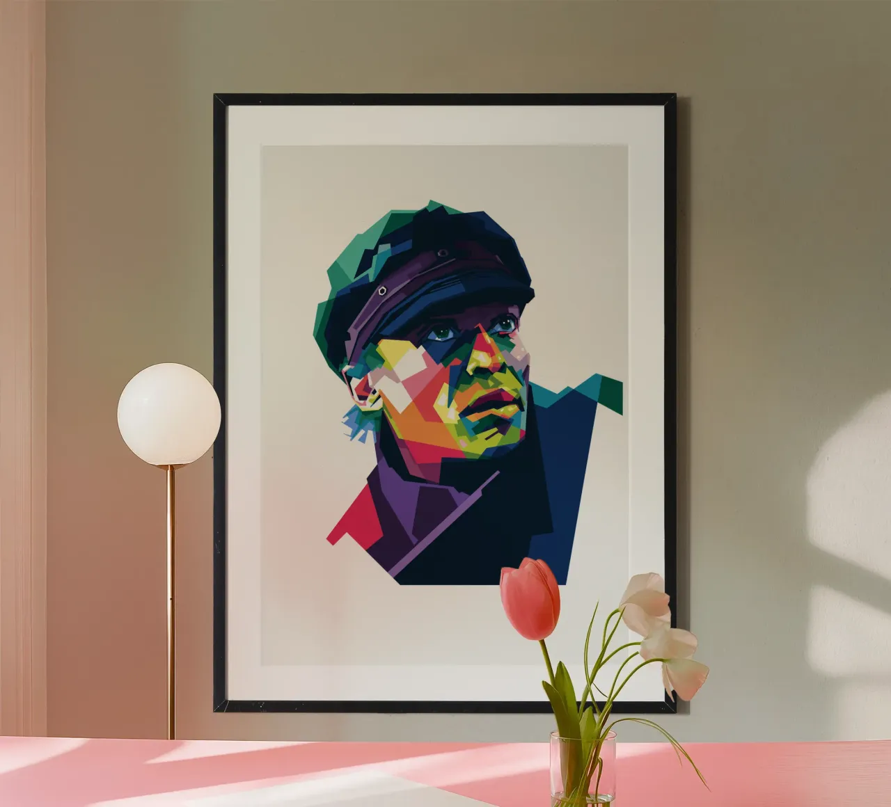 Miles Davis in stile WPAP poster con telaio in legno da Alkahfsmart