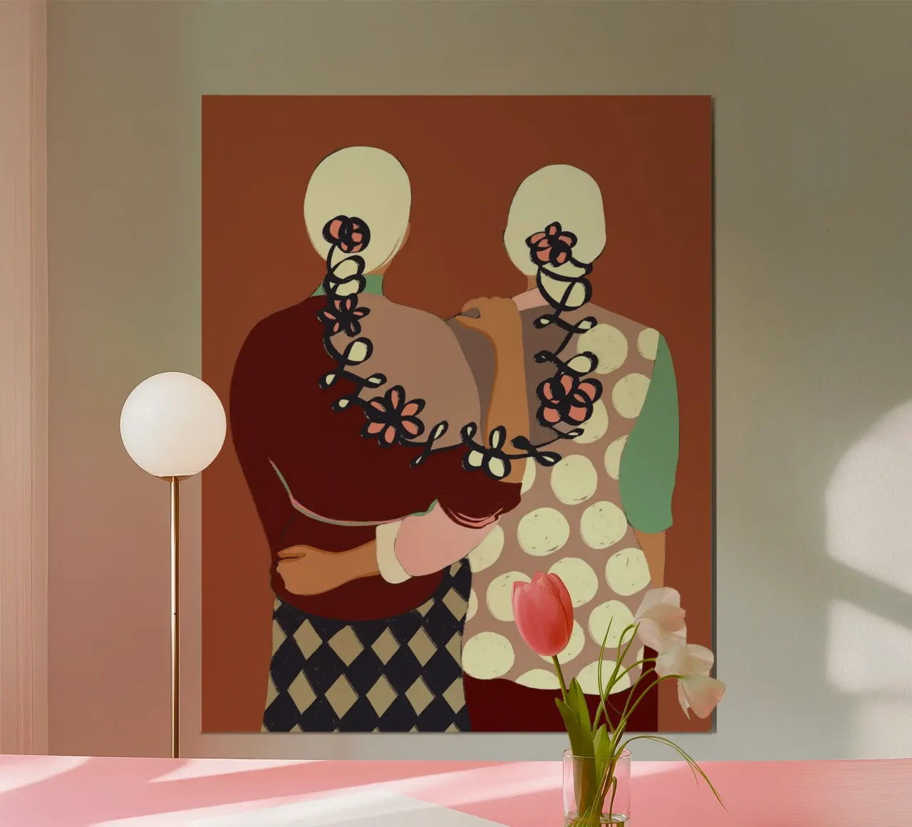 Il legame, l'amicizia delle donne, l'amore per la cultura della terracotta insieme poster con telaio in plastica da 83oranges