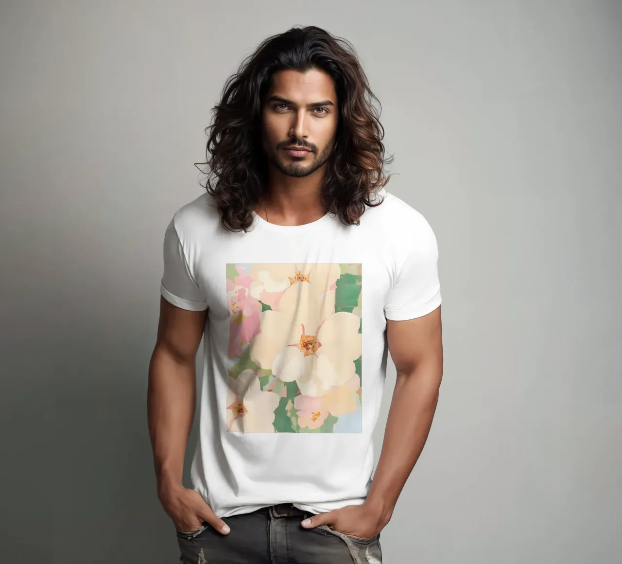 Il fiore più tenero, dipinto floreale botanico a pastello t-shirt da 83oranges