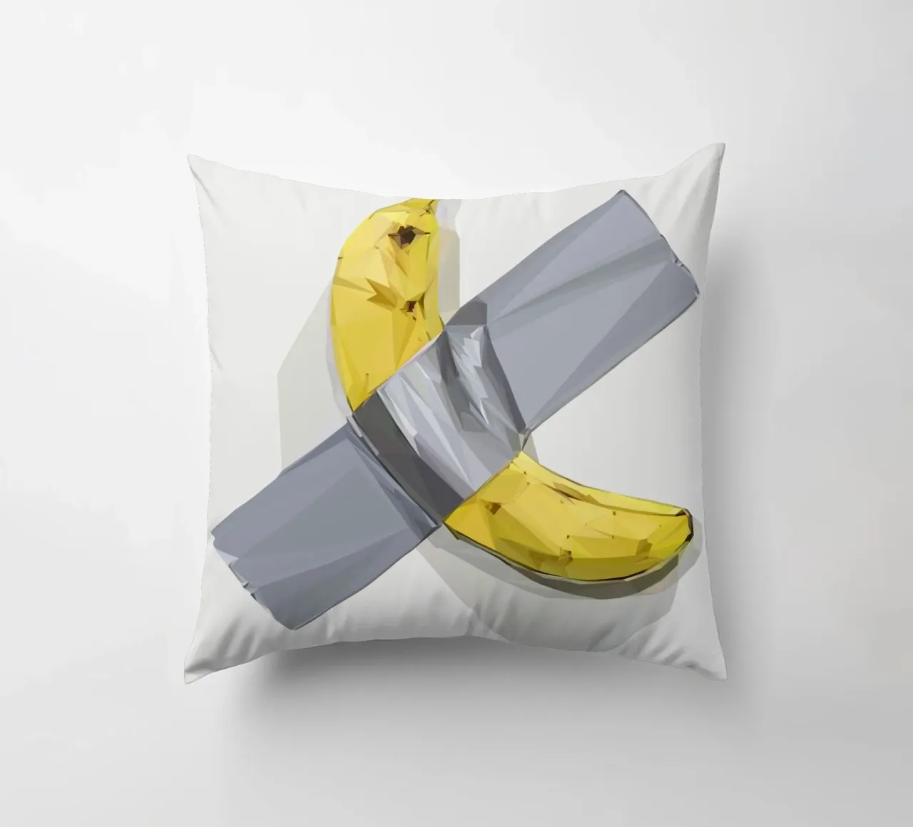Banana on the wall cuscino da Low poly art