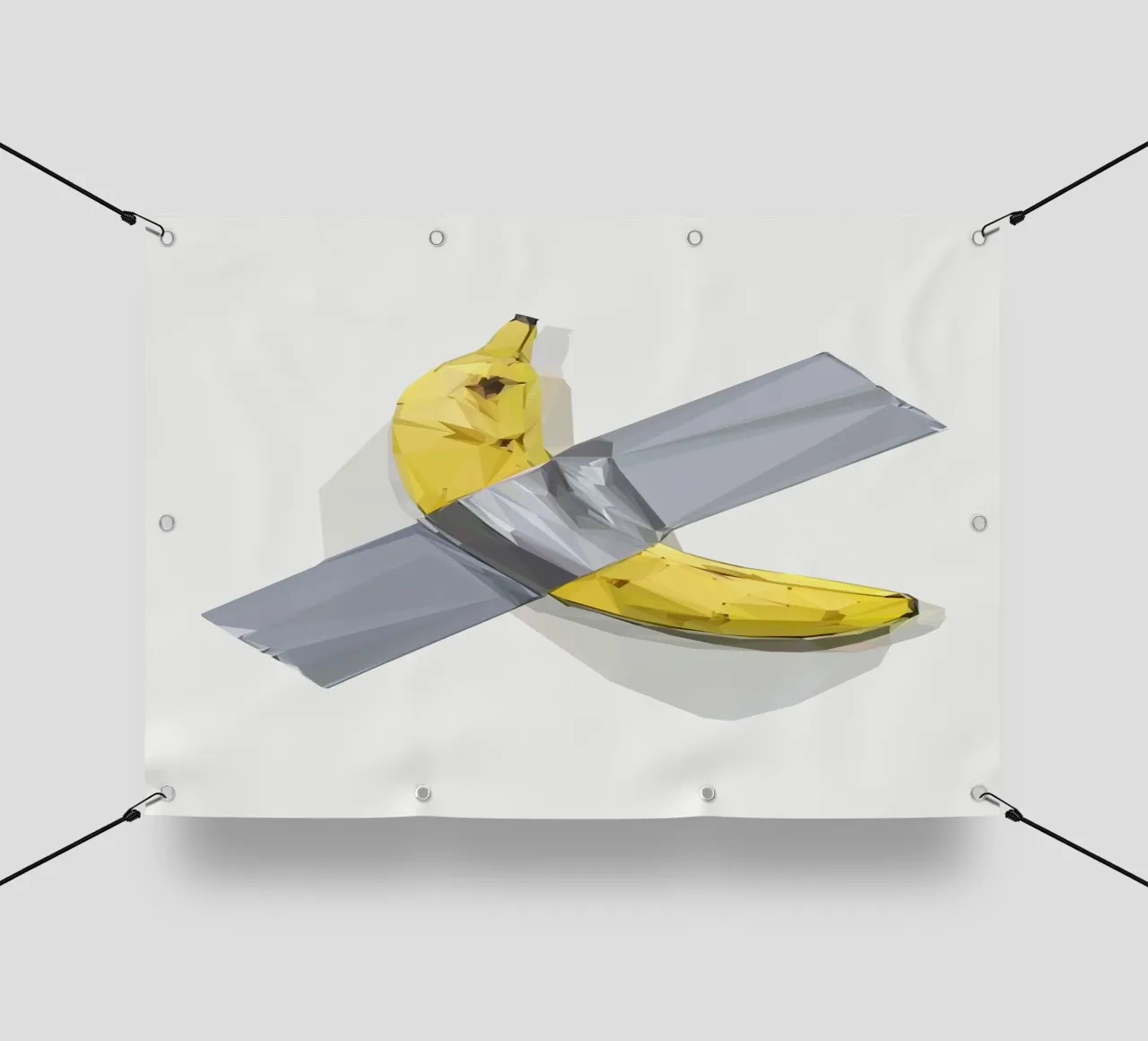 Banana on the wall telo in pvc da Low poly art