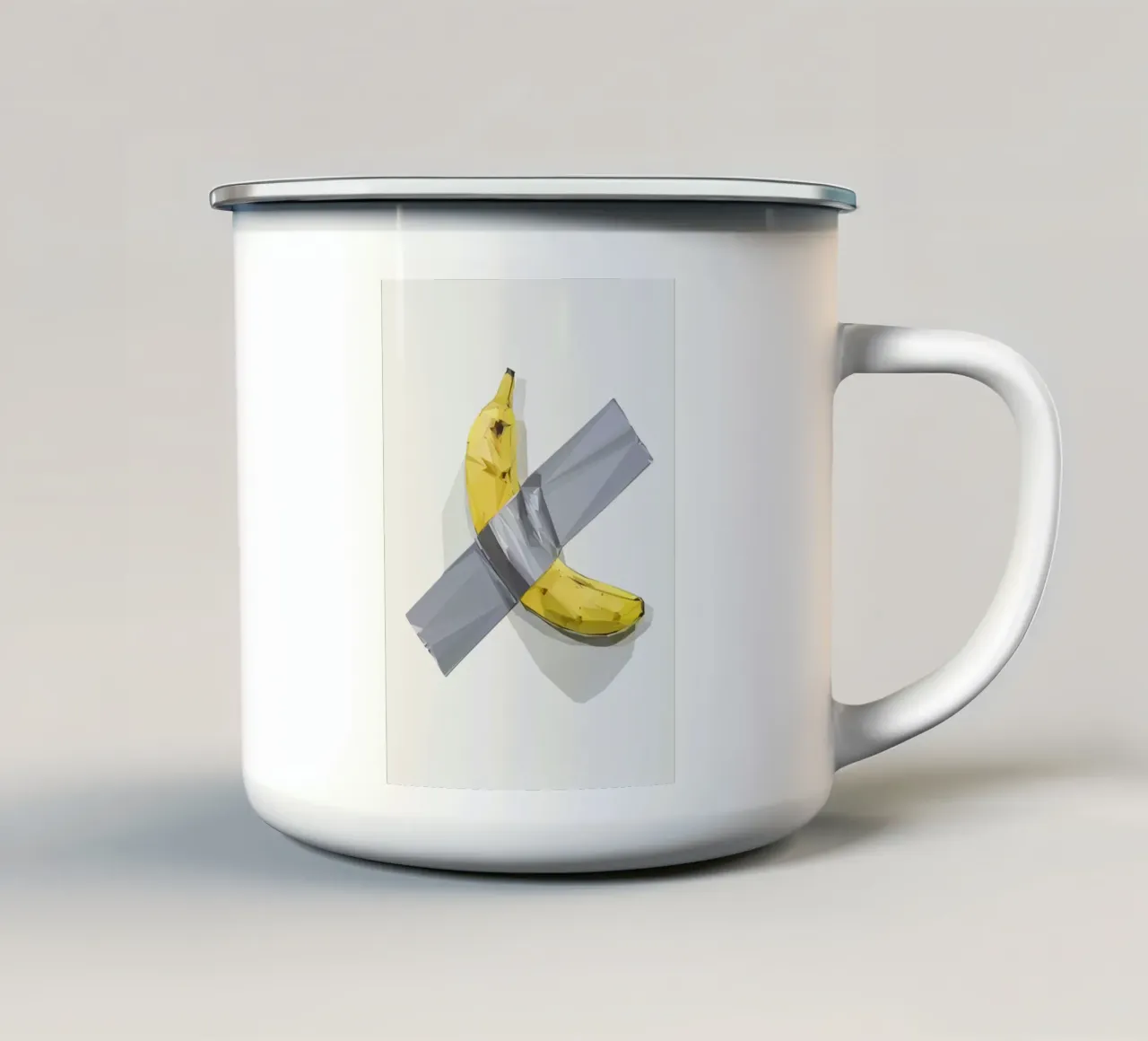Banana on the wall tazza in smalto da Low poly art