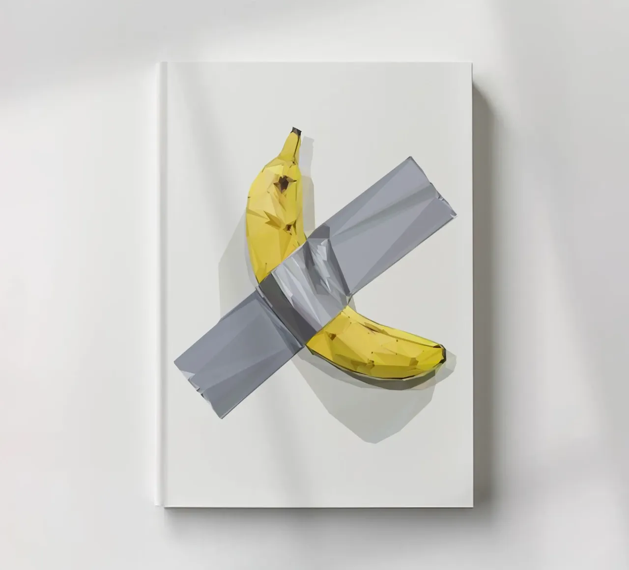 Banana on the wall notebook by Low poly art