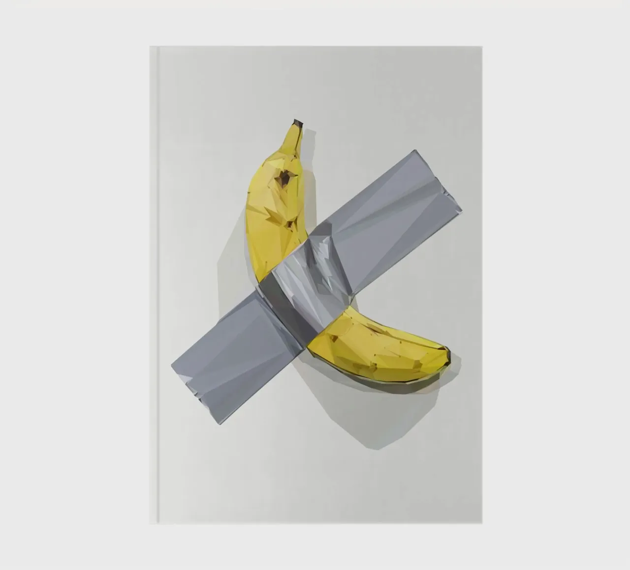 Banana on the wall notebook by Low poly art