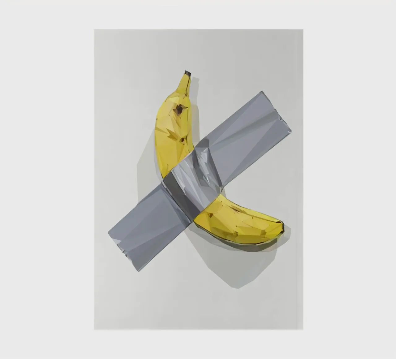 Banana on the wall notebook by Low poly art