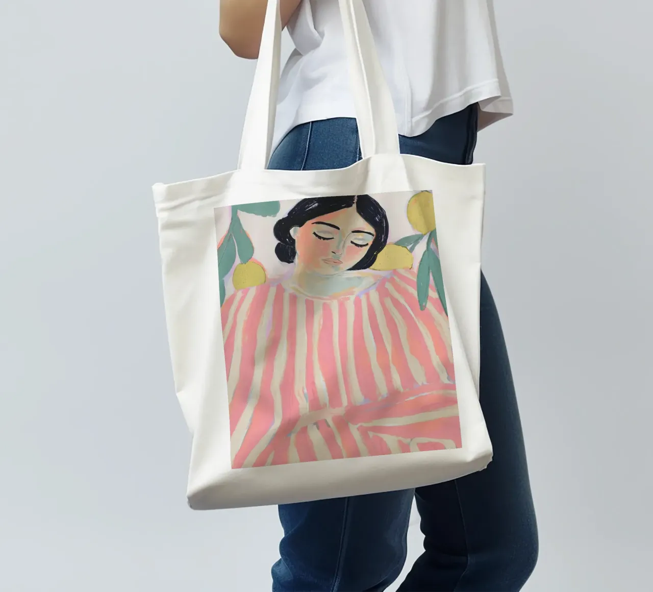 Zen And Zest (Pastel Version) borsa in juta da treechild