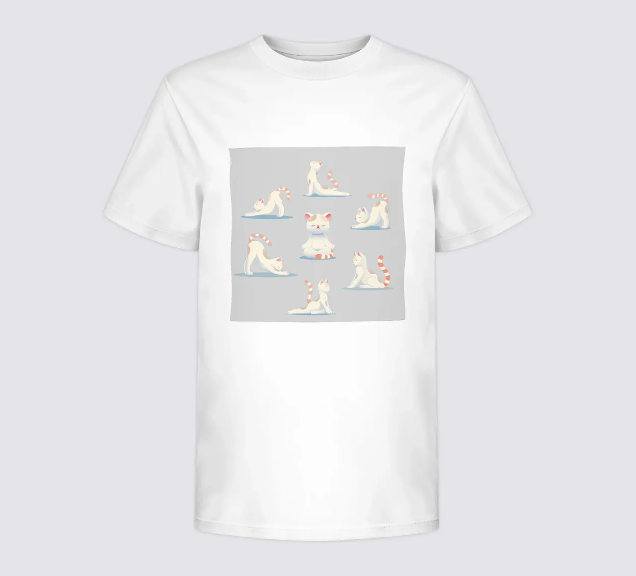 Cat in yoga poses - relaxation & mindfulness kids t-shirt by namosh
