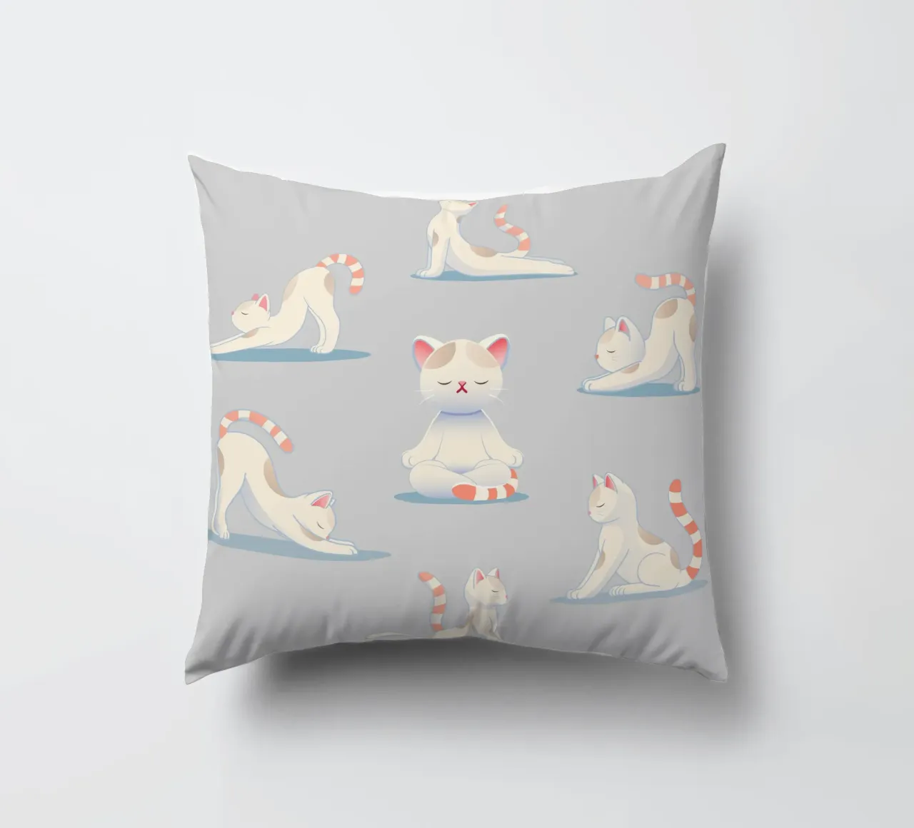 Gatto in posizione yoga - rilassamento e mindfulness cuscino da namosh