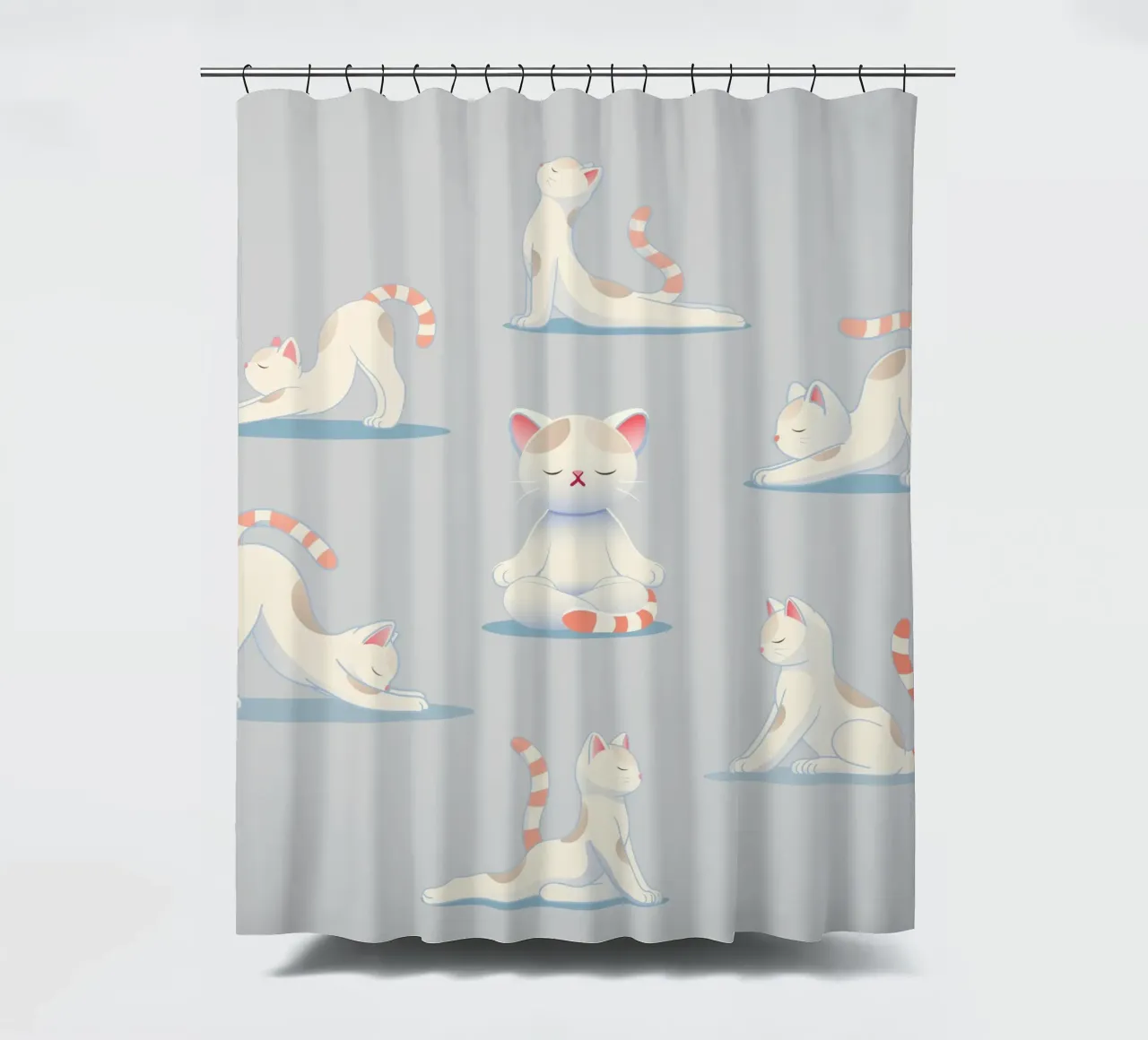 Cat in yoga poses - relaxation & mindfulness shower curtain by namosh