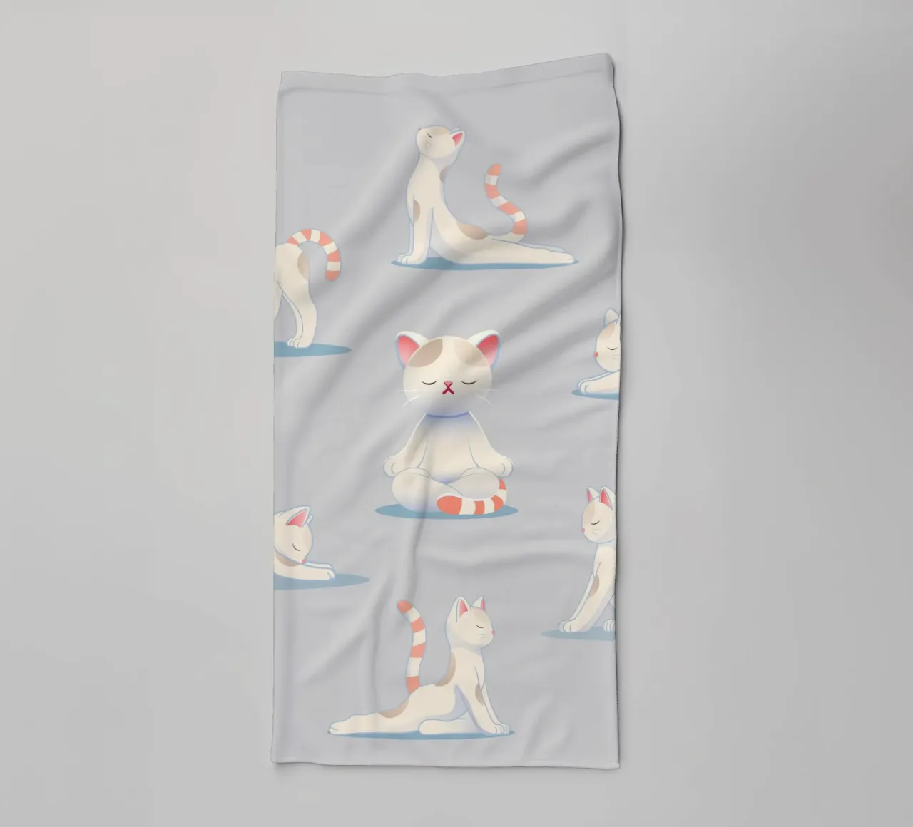 Cat in yoga poses - relaxation & mindfulness towel by namosh