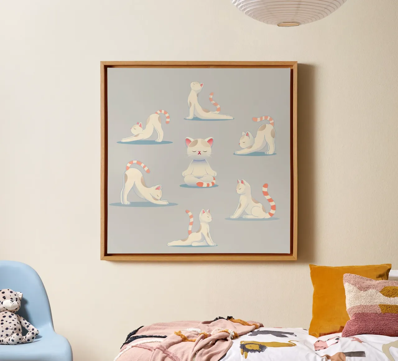 Kat in yogahoudingen - ontspanning & mindfulness canvas met Baklijst van namosh