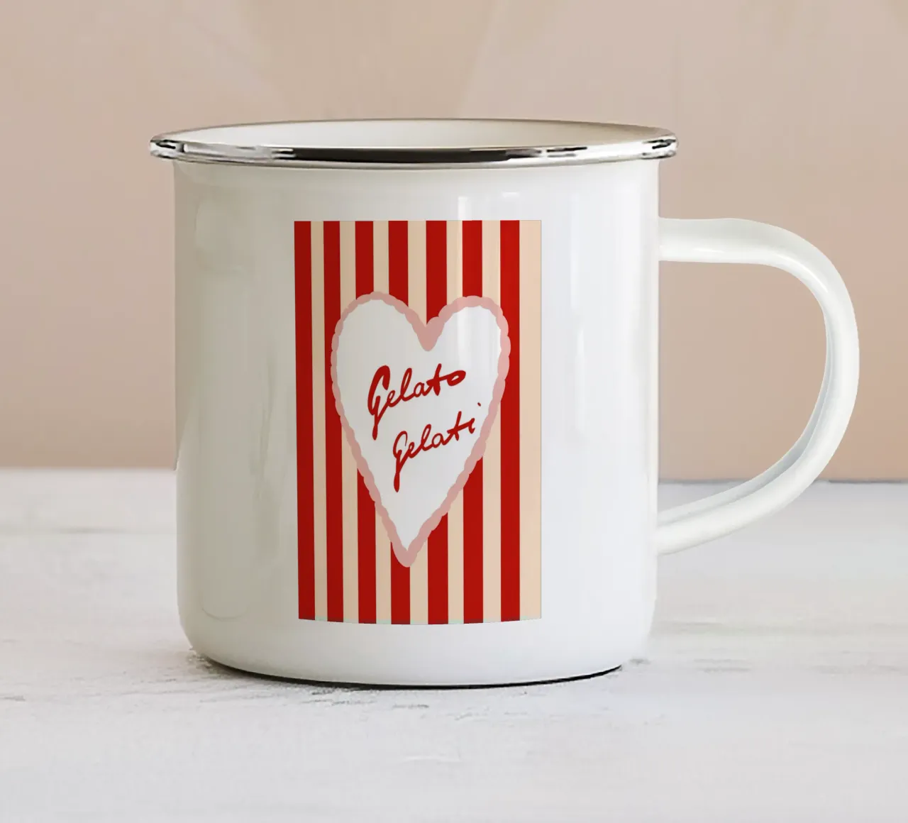 Gelato Gelati tazza in smalto da Hej Ibiza by Ute Arnold