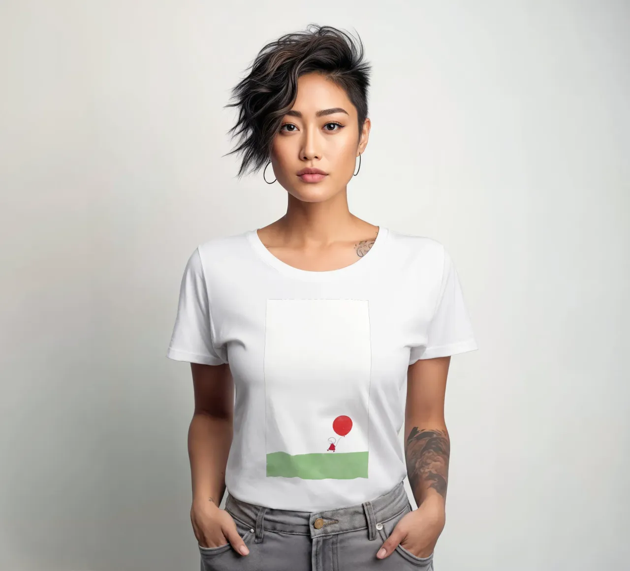 ballon rood dames t-shirt getailleerd van bonglantrungmuoi