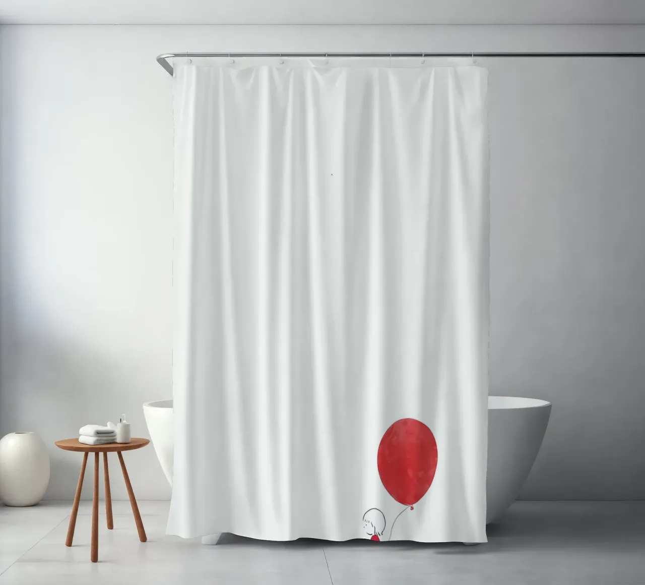 balloon red shower curtain by bonglantrungmuoi