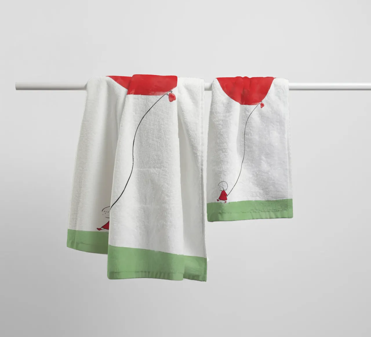 balloon red towel by bonglantrungmuoi