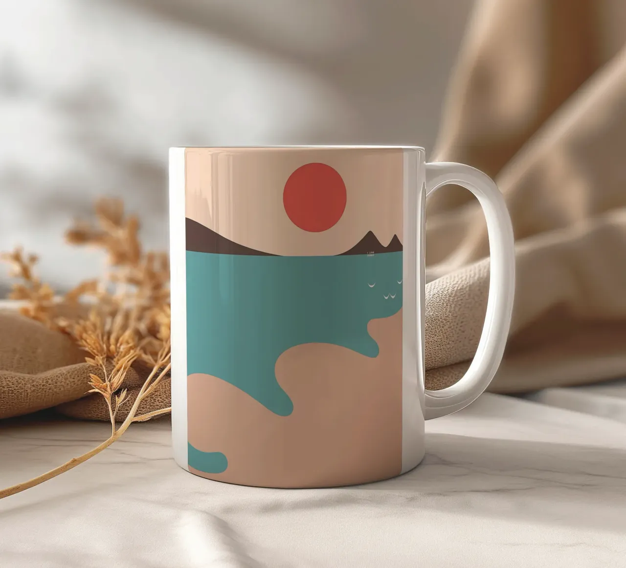 beach ceramic mug by bonglantrungmuoi