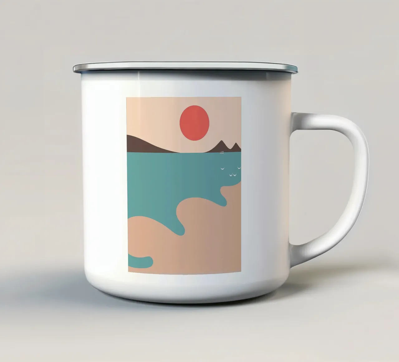 beach enamel mug by bonglantrungmuoi
