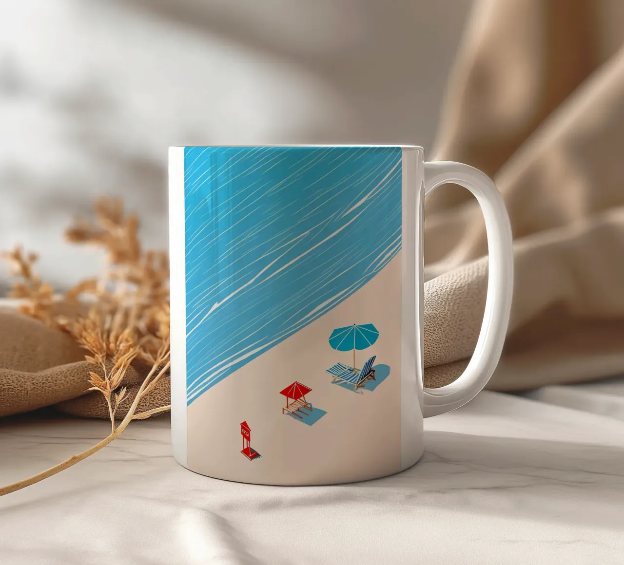 Giorni di spiaggia.png tazza in ceramica da bonglantrungmuoi