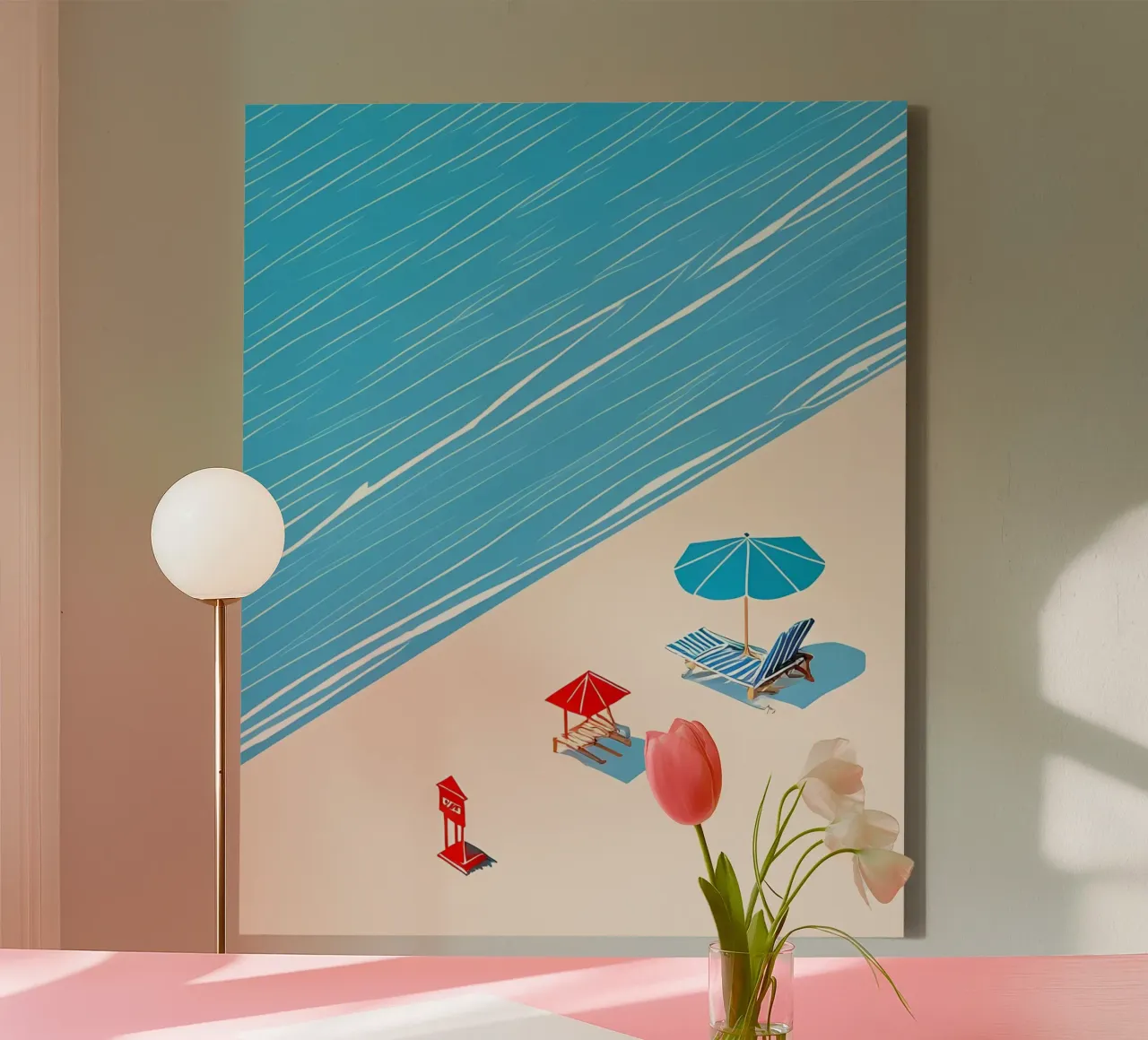 Giorni di spiaggia.png tela con Cornice a cassetta da bonglantrungmuoi