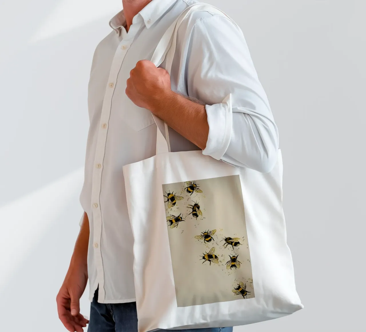 arte delle api borsa in juta da bonglantrungmuoi