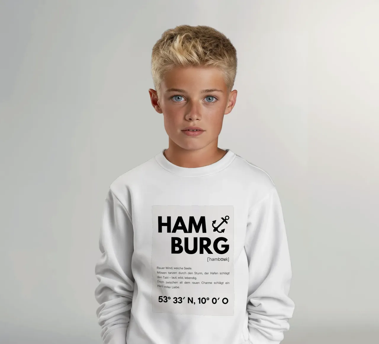 Hamburgo - Viento áspero, alma suave sudadera para niño de DigiWunderwerk