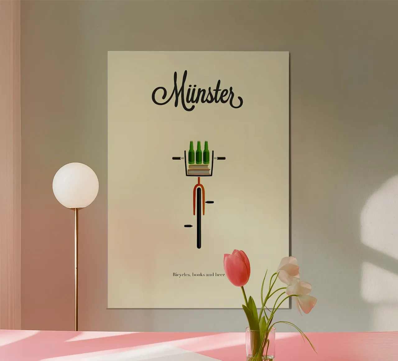 libri e birra bieyeles.png poster con telaio in plastica da bonglantrungmuoi