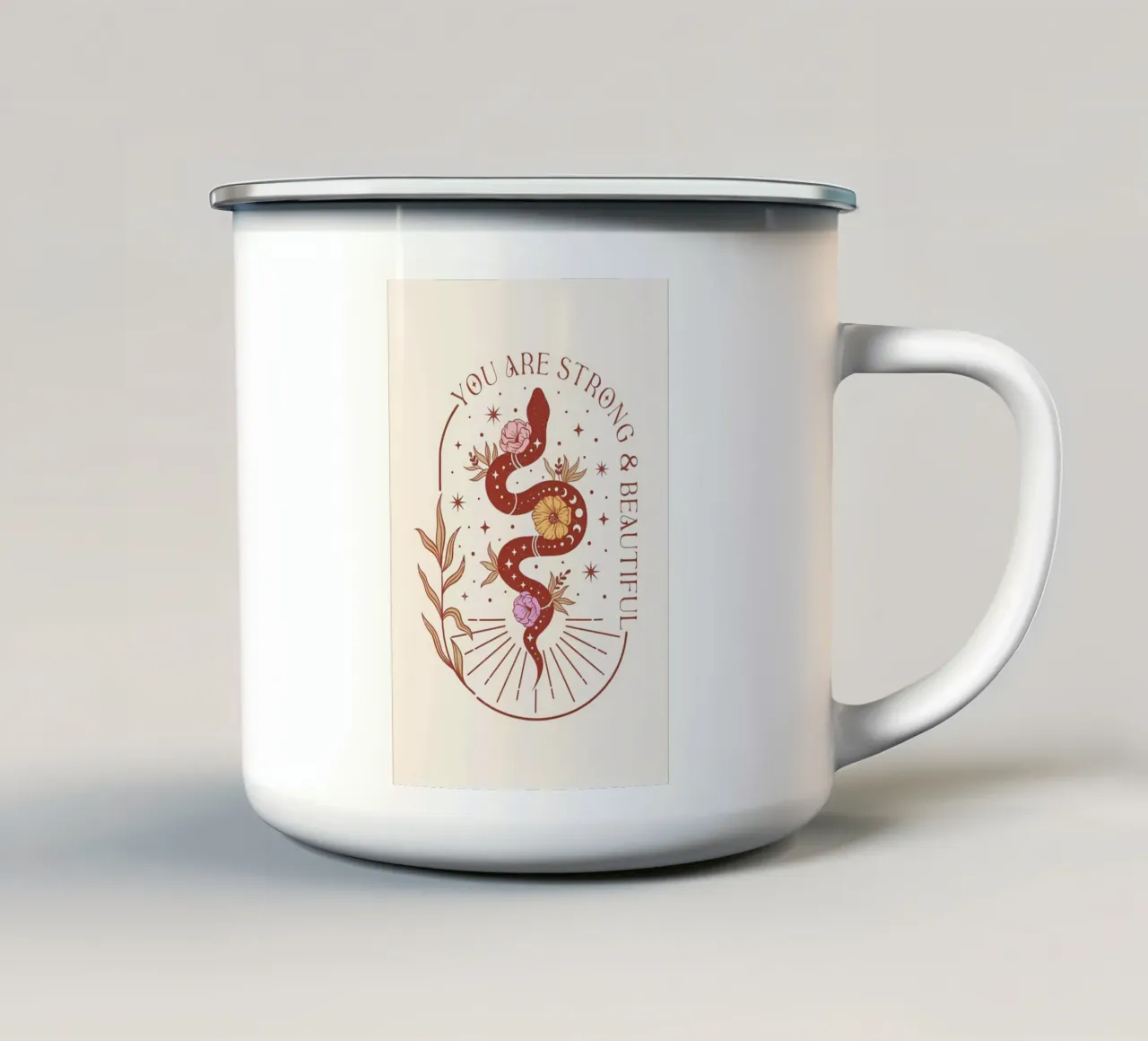 Boho-Stil Emaille Tasse von bonglantrungmuoi