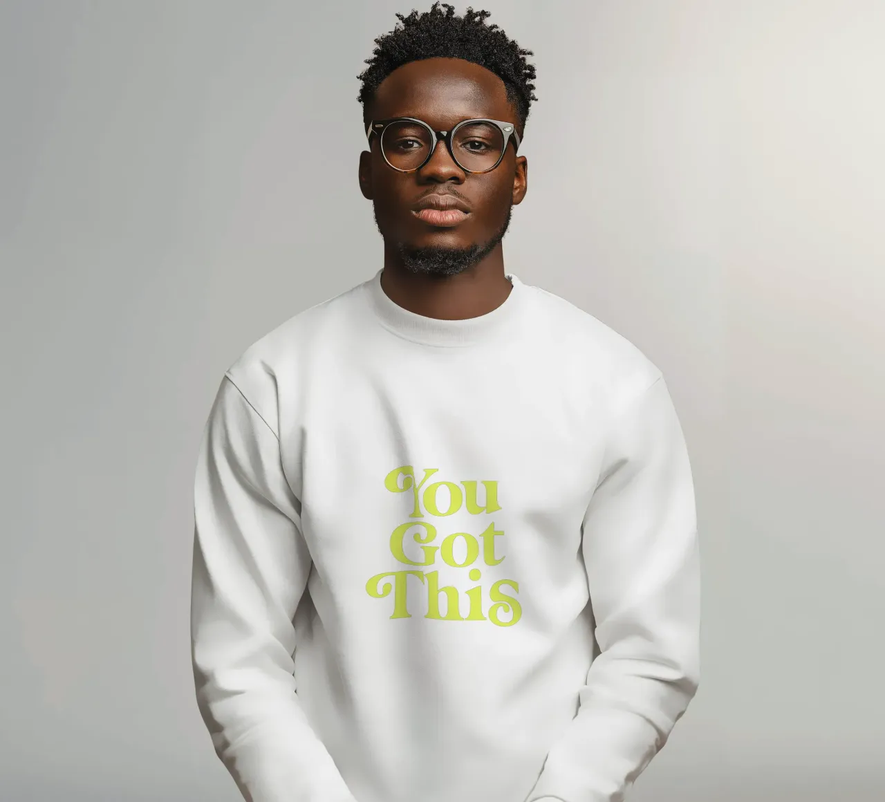Citation de motivation en jaune et vert sweat de THE MOTIVATED TYPE