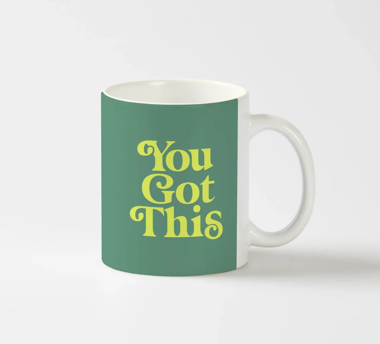 Citation de motivation en jaune et vert mug en céramique de THE MOTIVATED TYPE