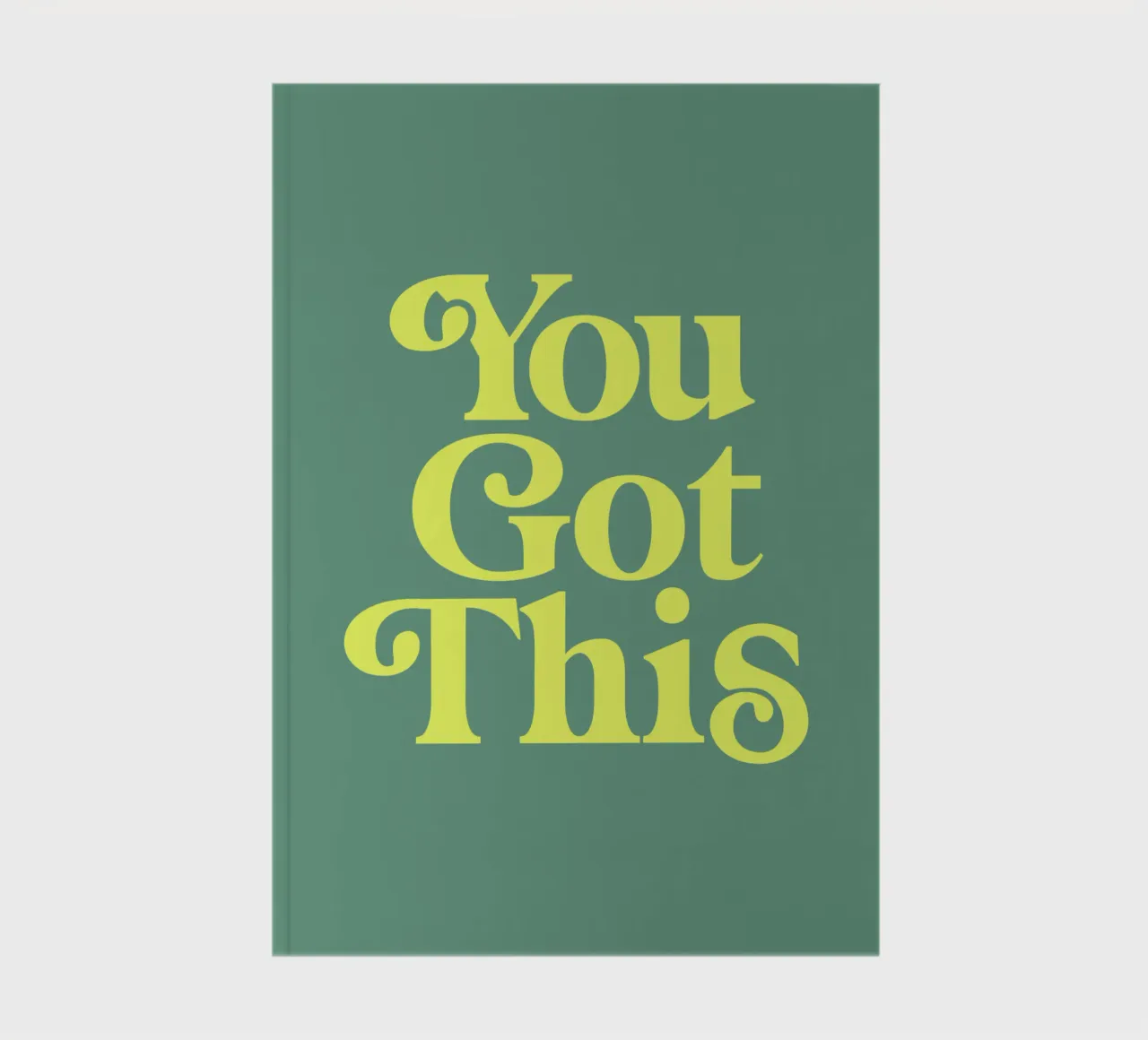 Citation de motivation en jaune et vert carnet de notes de THE MOTIVATED TYPE