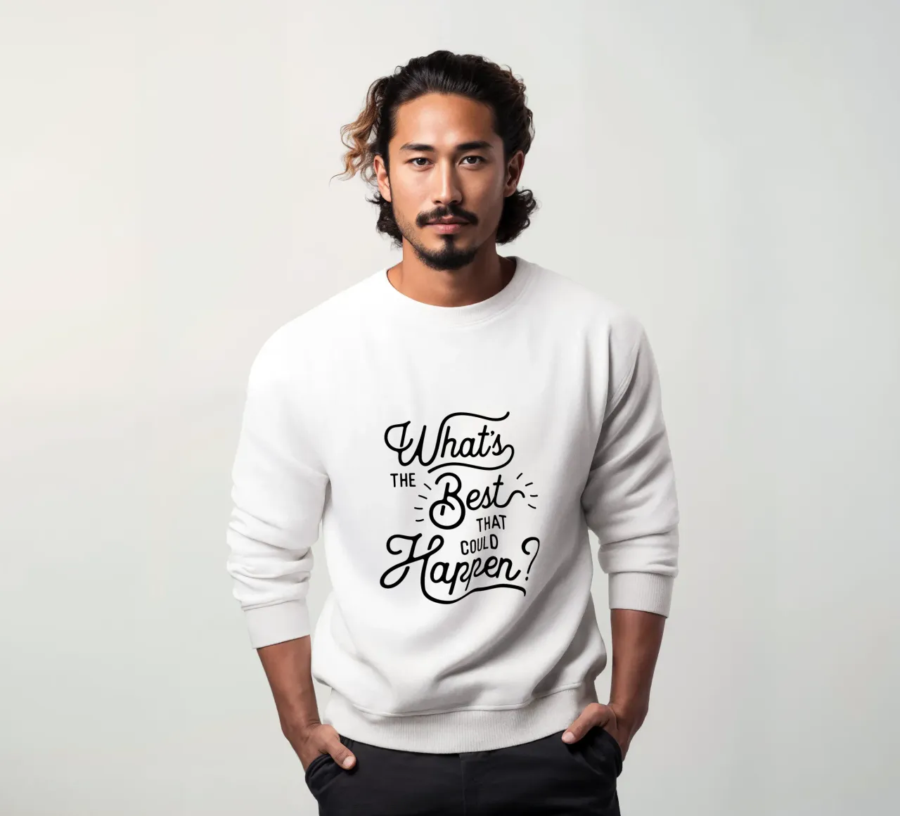 Citation optimiste sur ce qui pourrait arriver de mieux en noir sweat de THE MOTIVATED TYPE