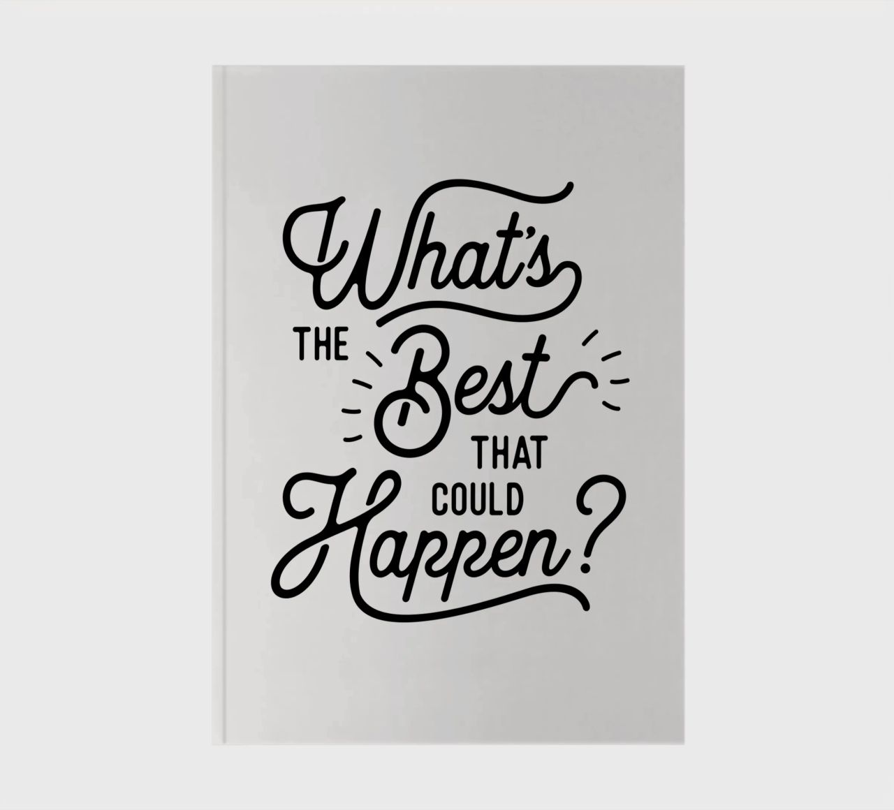 What's The Best That Could Happen Optimistic Quote in Black notebook by THE MOTIVATED TYPE