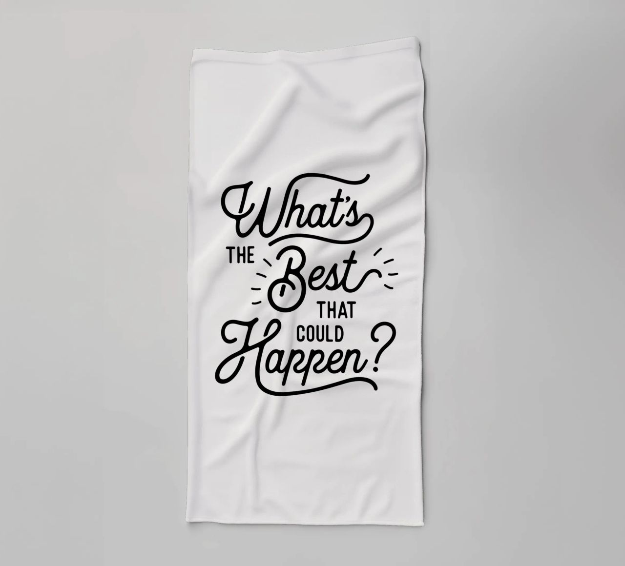What's The Best That Could Happen Optimistic Zitat in Schwarz Handtuch von THE MOTIVATED TYPE